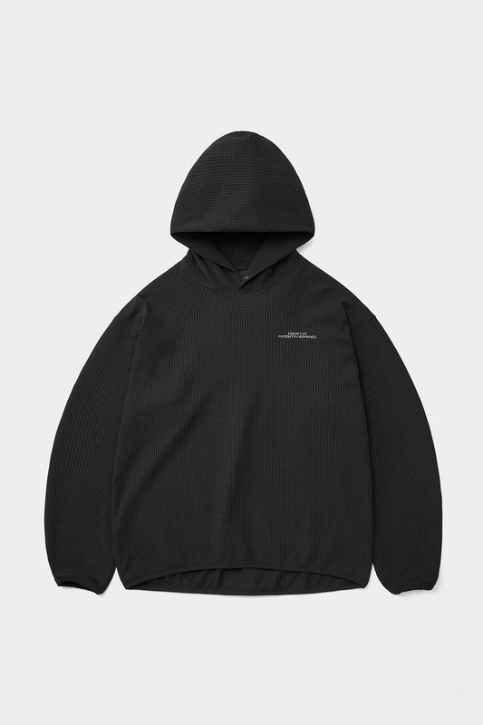 LW WAFFLE HOODIE BLACK