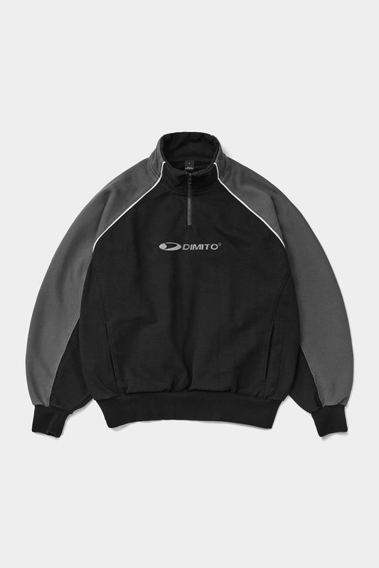 SPORTS HALF ZIP SWEATSHIRT BLACK