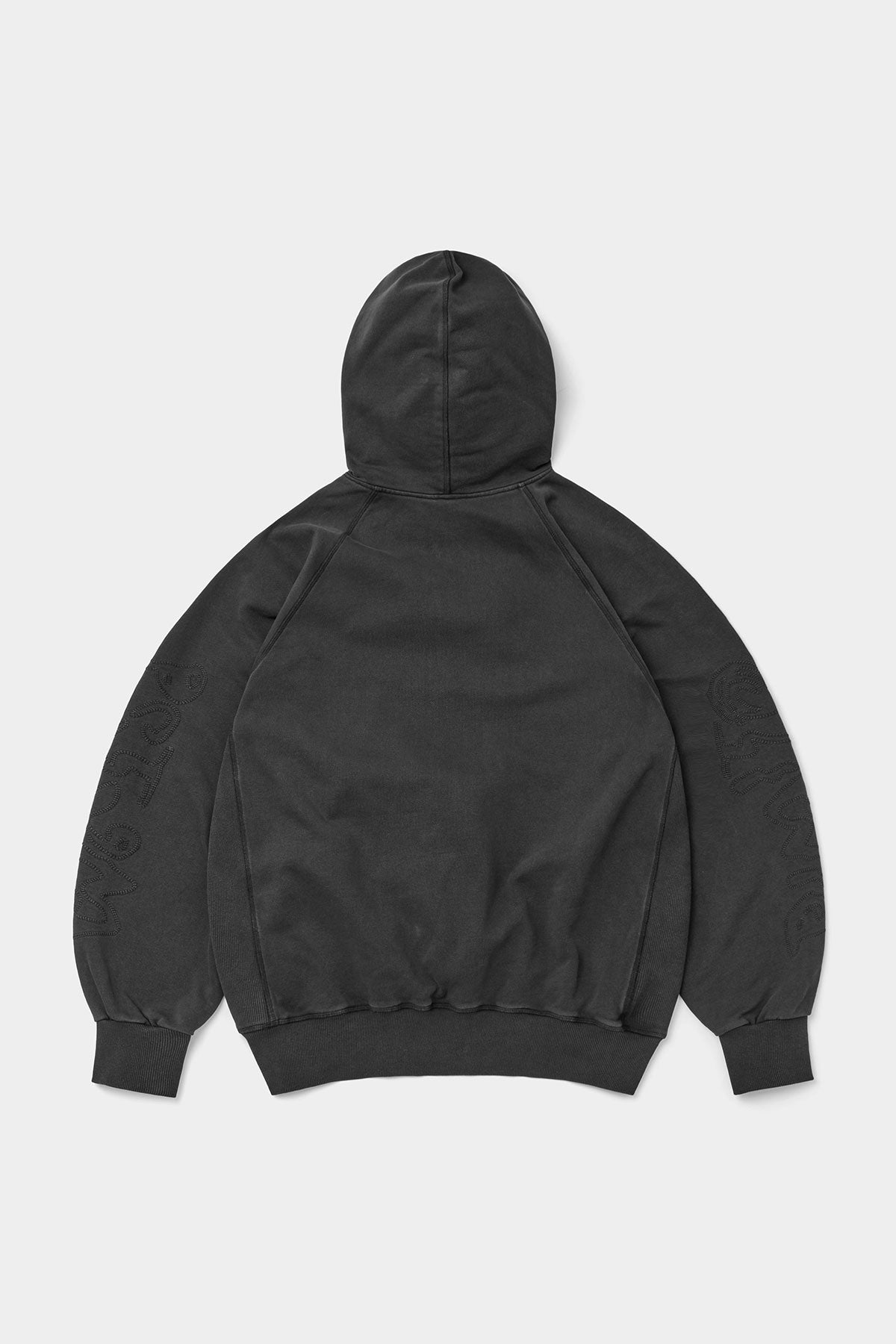 OVERLOCK ZIP-UP GD HOODIE WASHED BLACK