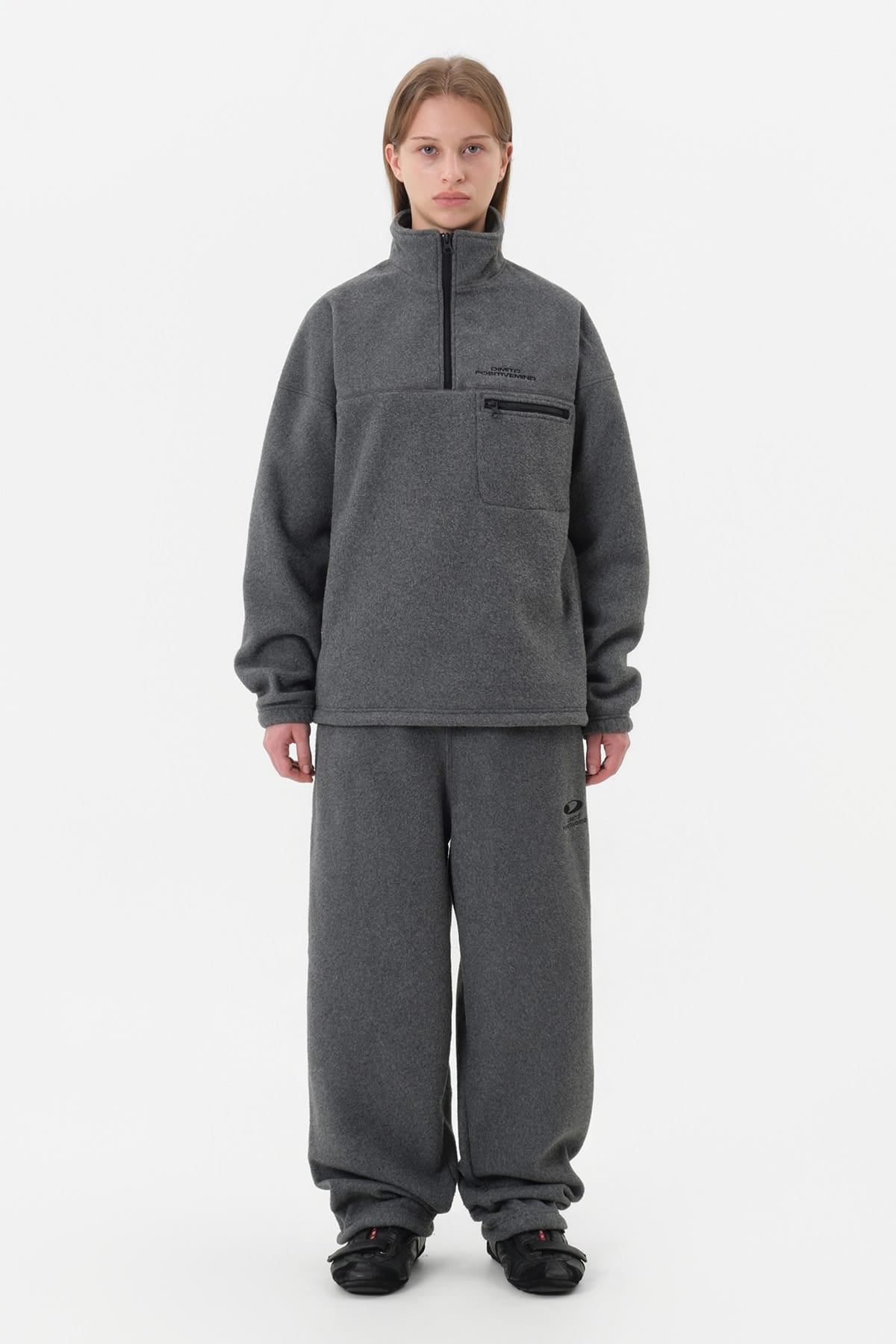 [INVITED] 25 FLEECE PANTS HEATHER GREY