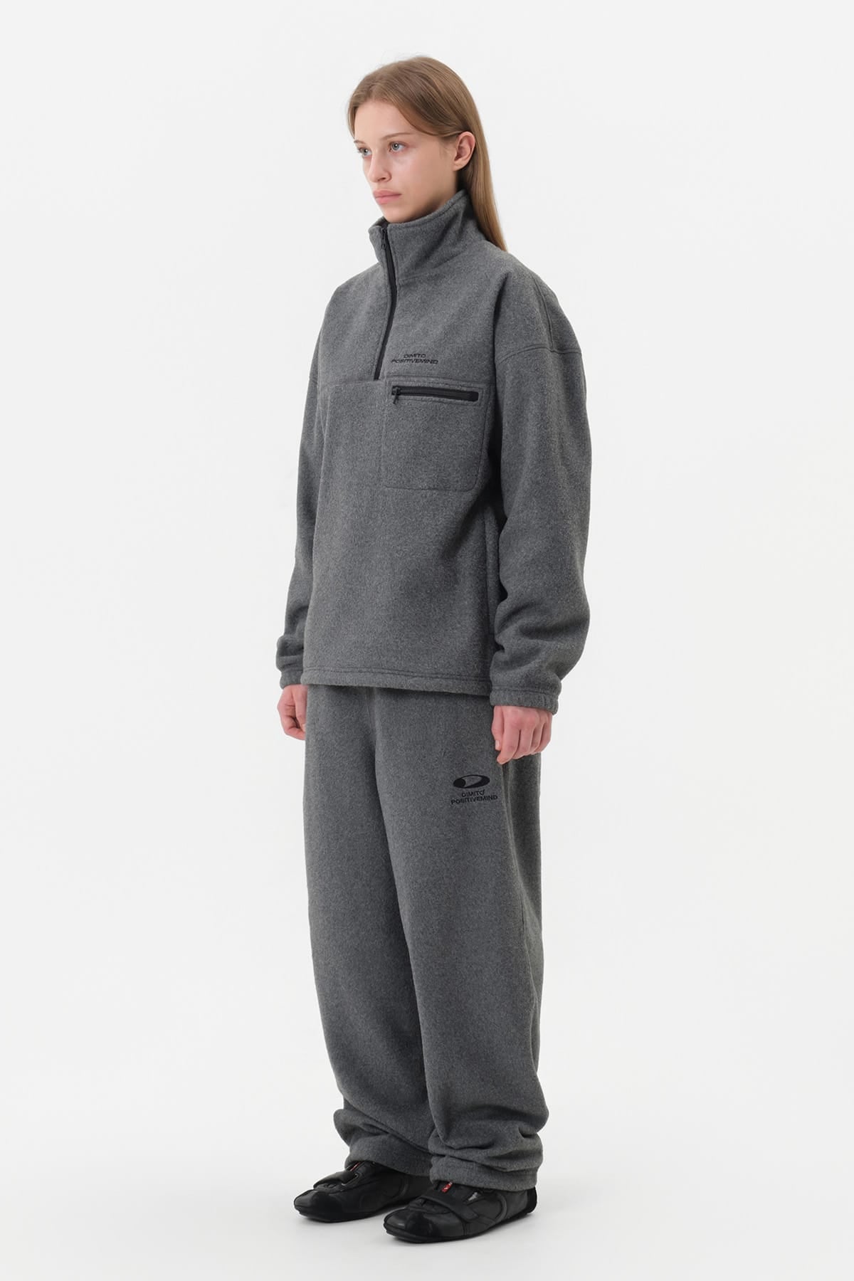 [INVITED] 25 FLEECE PANTS HEATHER GREY