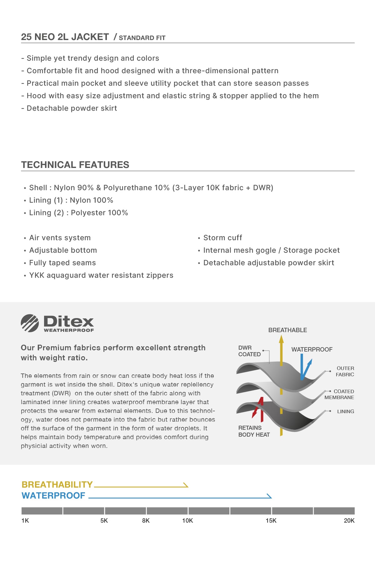 VERT 25 NEO 2L JACKET LIGHT CREAM