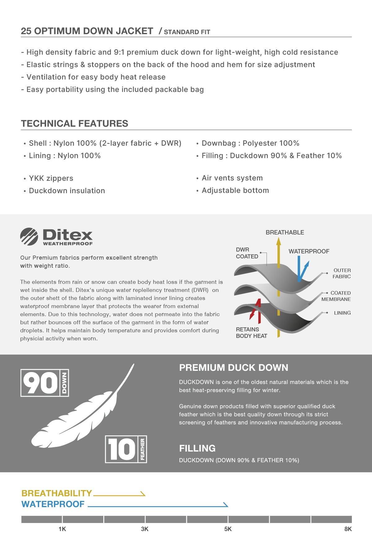VERT 25 OPTIMUM DOWN JACKET BLACK