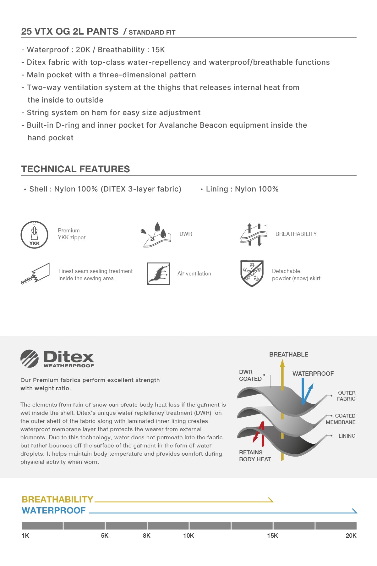 VERT 25 VTX OG 2L PANTS (STANDARD FIT) PEACH BLUSH