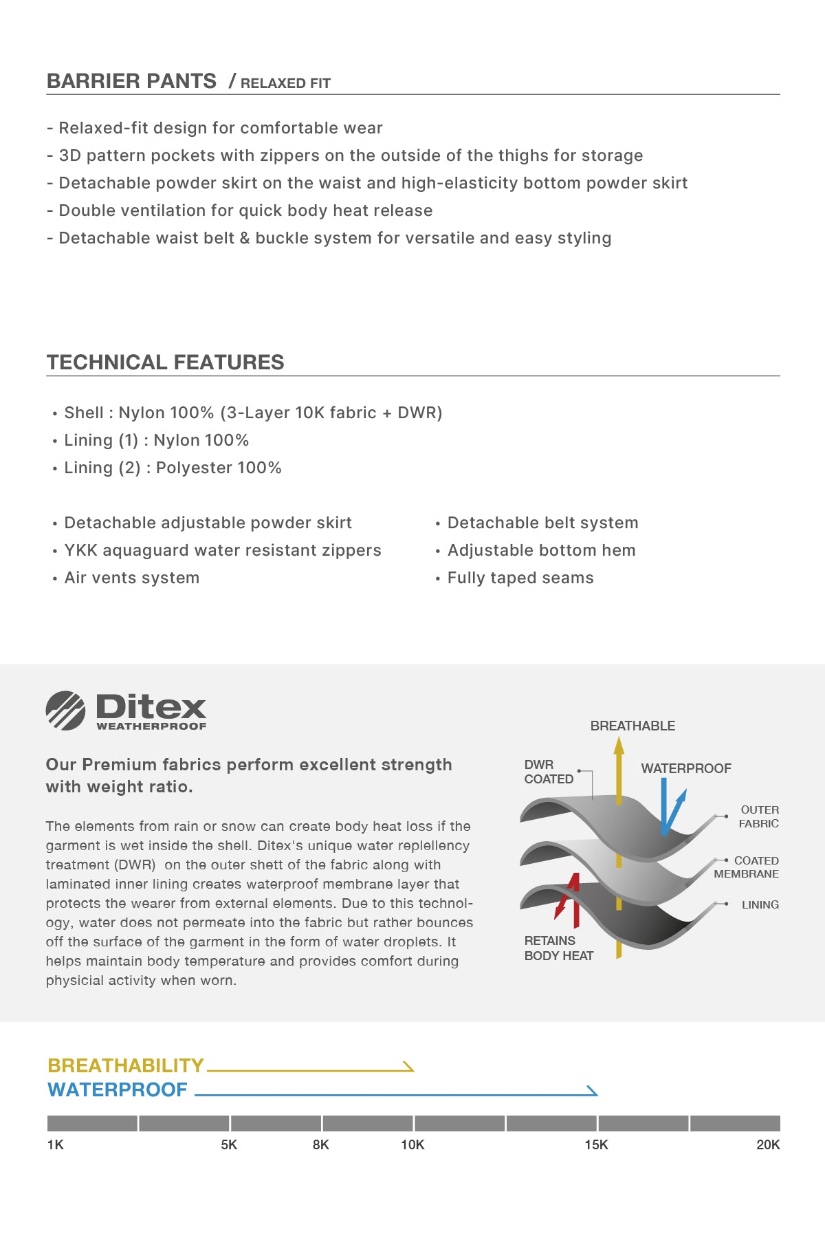 VERT BARRIER PANTS (RELAXED FIT) BLACK