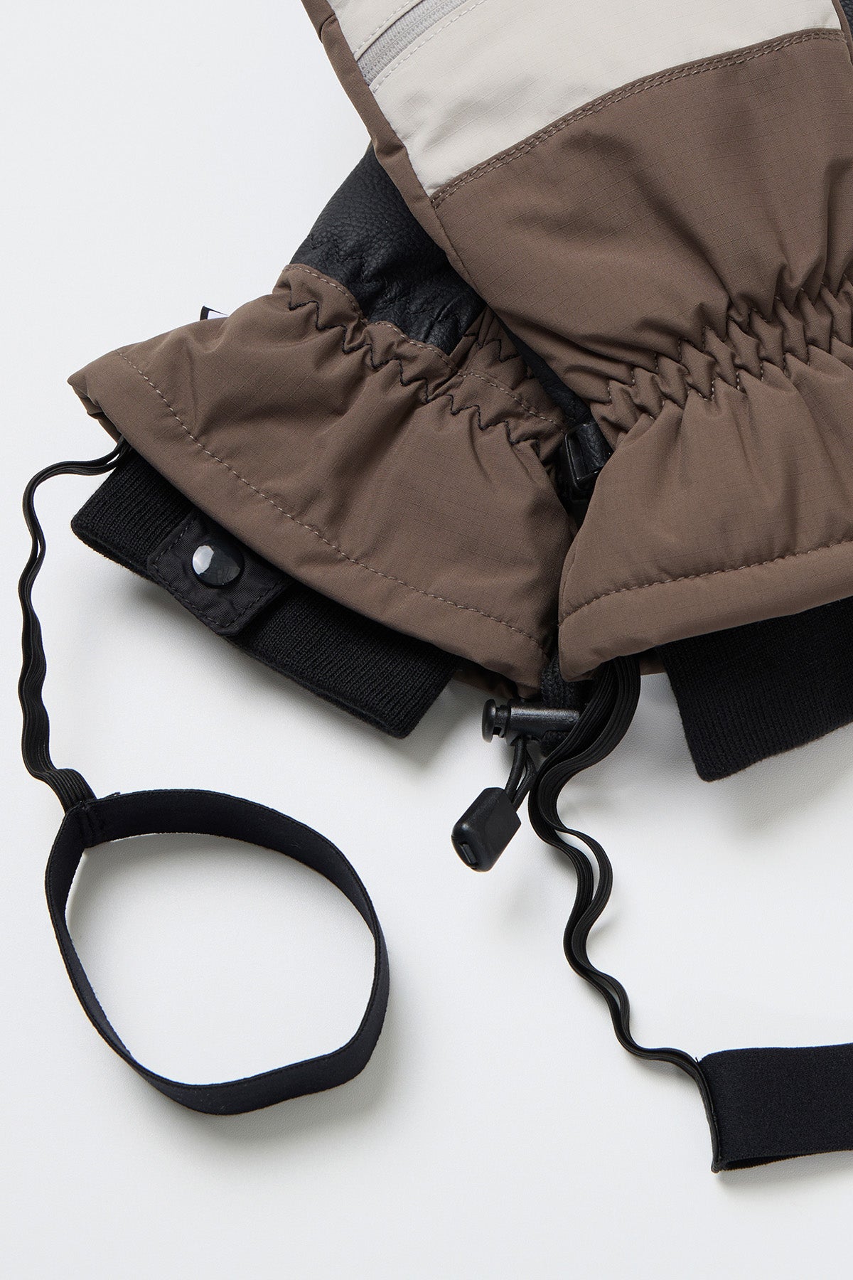 VERT BLOCK VENT MITTEN DARK BROWN