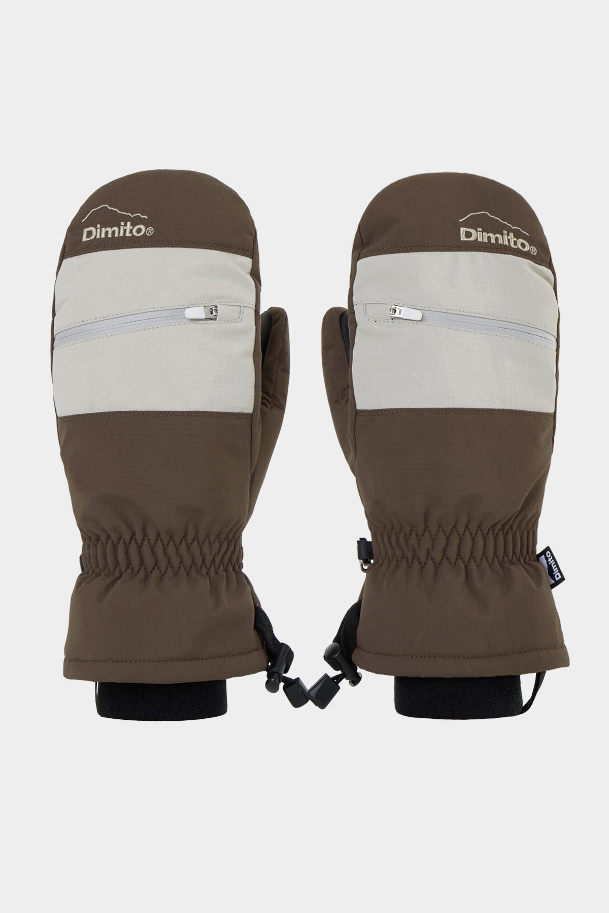 VERT BLOCK VENT MITTEN DARK BROWN