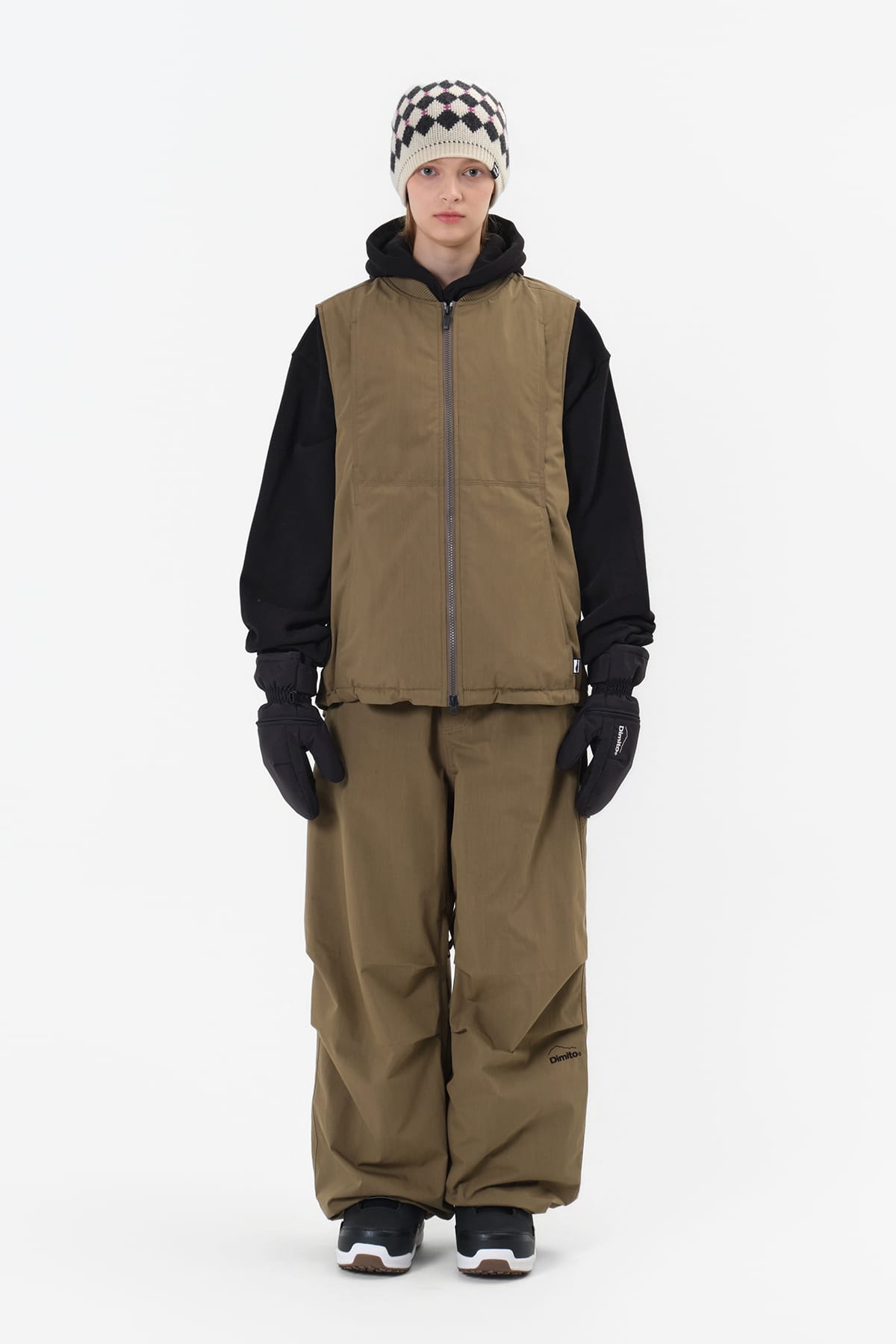 [INVITED] CARPENTER WIDE PANTS (WIDE FIT LV.1) FADE WALNUT