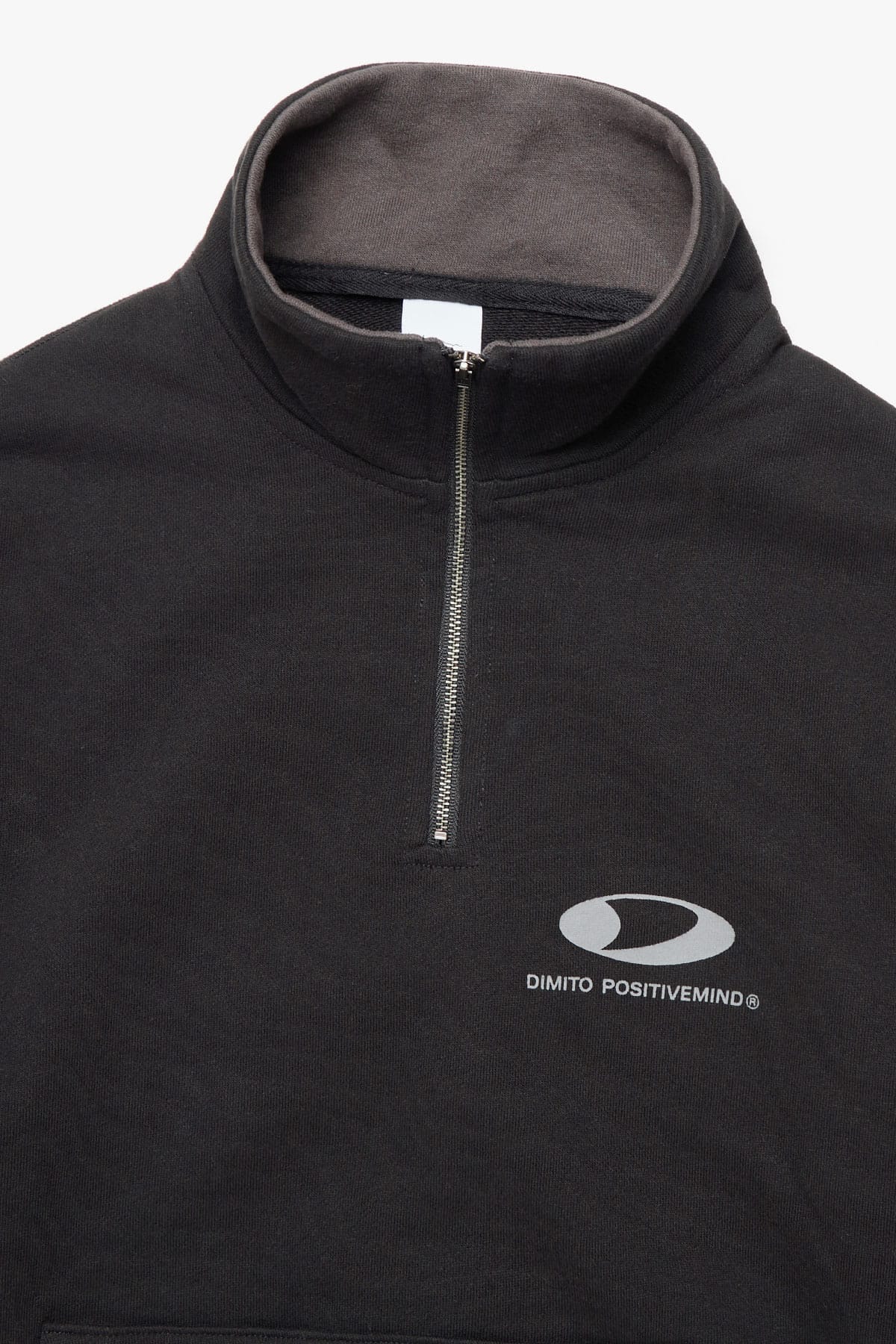 [INVITED] CIRCLE LOGO HALF ZIP SWEATSHIRT BLACK