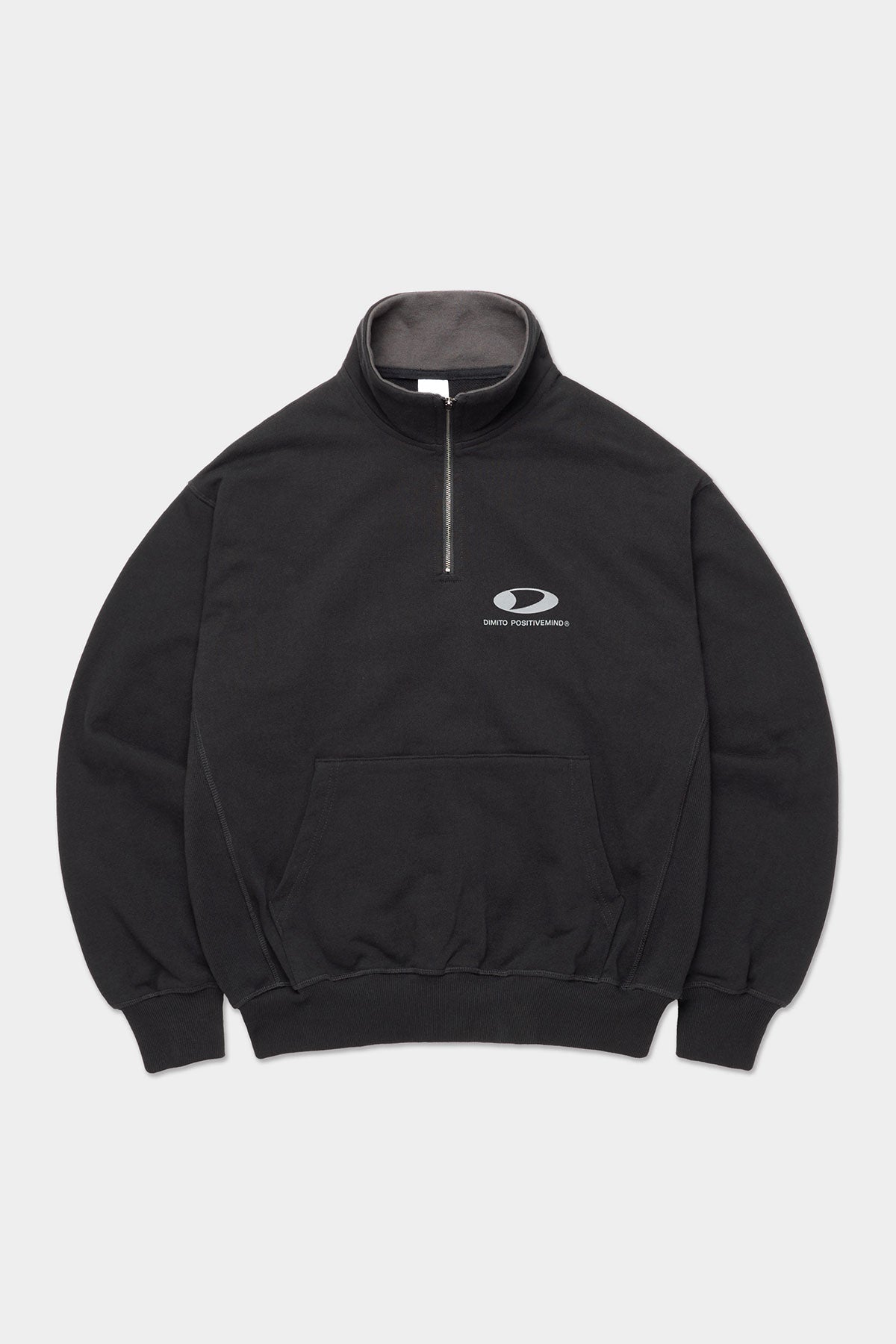 VERT CIRCLE LOGO HALF ZIP SWEATSHIRT BLACK