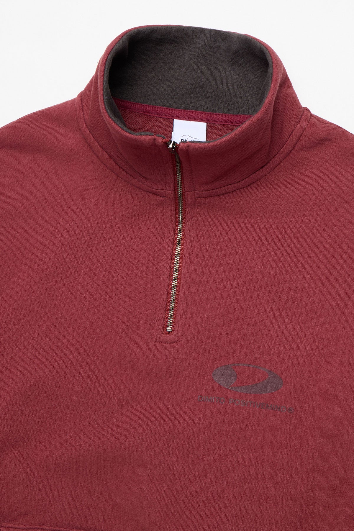 VERT CIRCLE LOGO HALF ZIP SWEATSHIRT BURGUNDY
