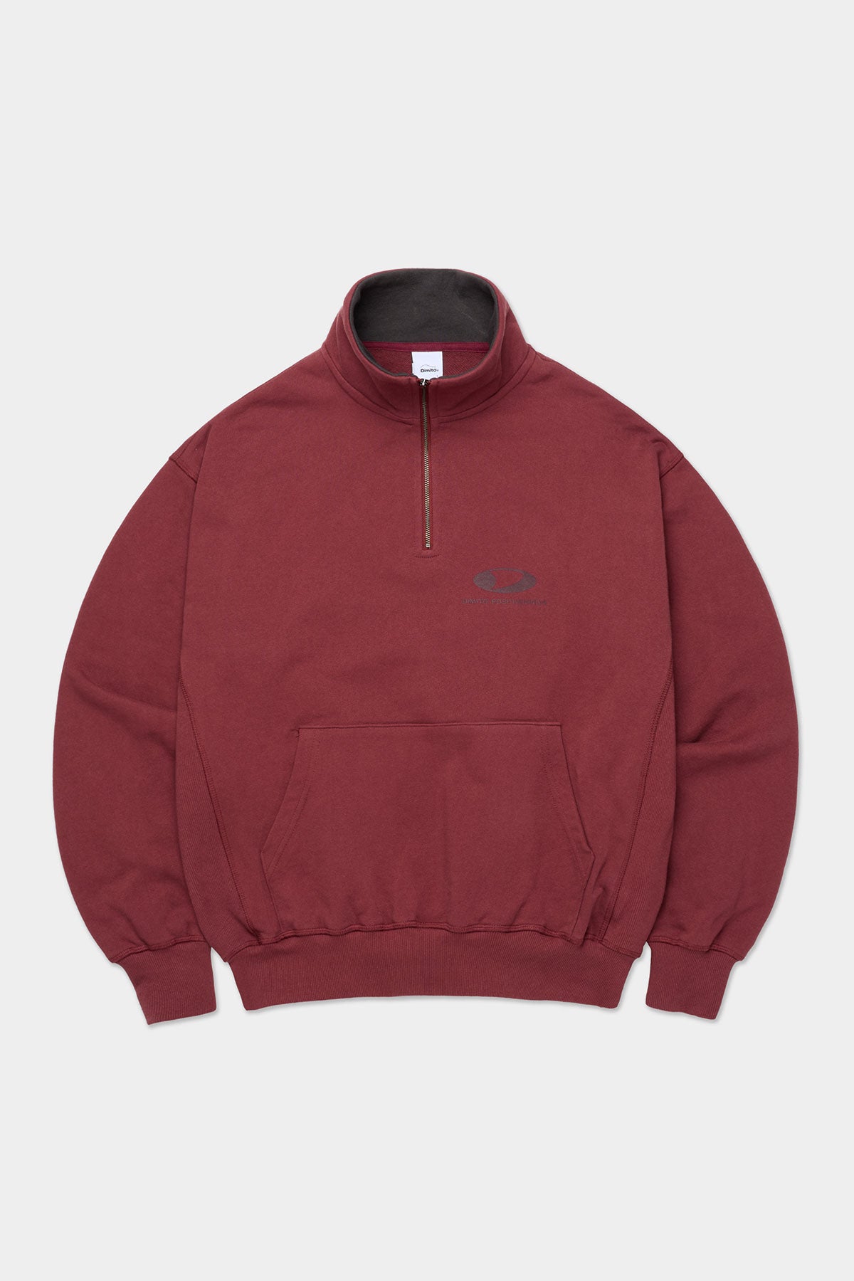 VERT CIRCLE LOGO HALF ZIP SWEATSHIRT BURGUNDY