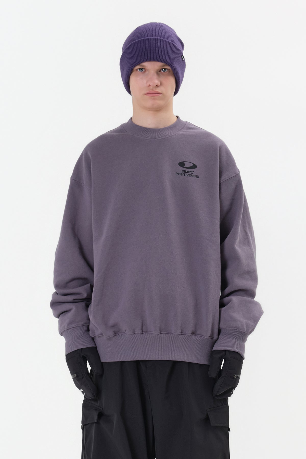 [INVITED] CIRCLE LOGO SWEATSHIRT PURPLE ASH