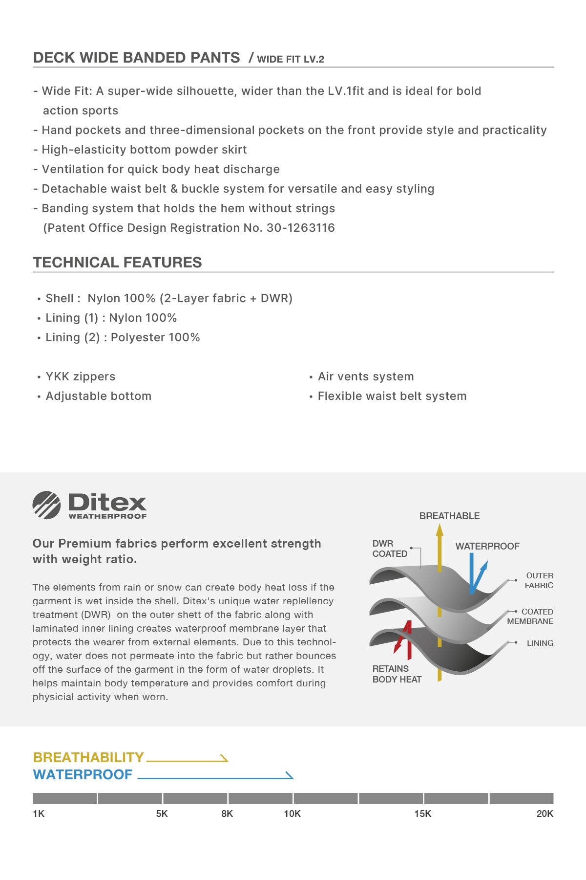 [INVITED] DECK WIDE BANDED PANTS (WIDE FIT LV.2) SLATE SAGE