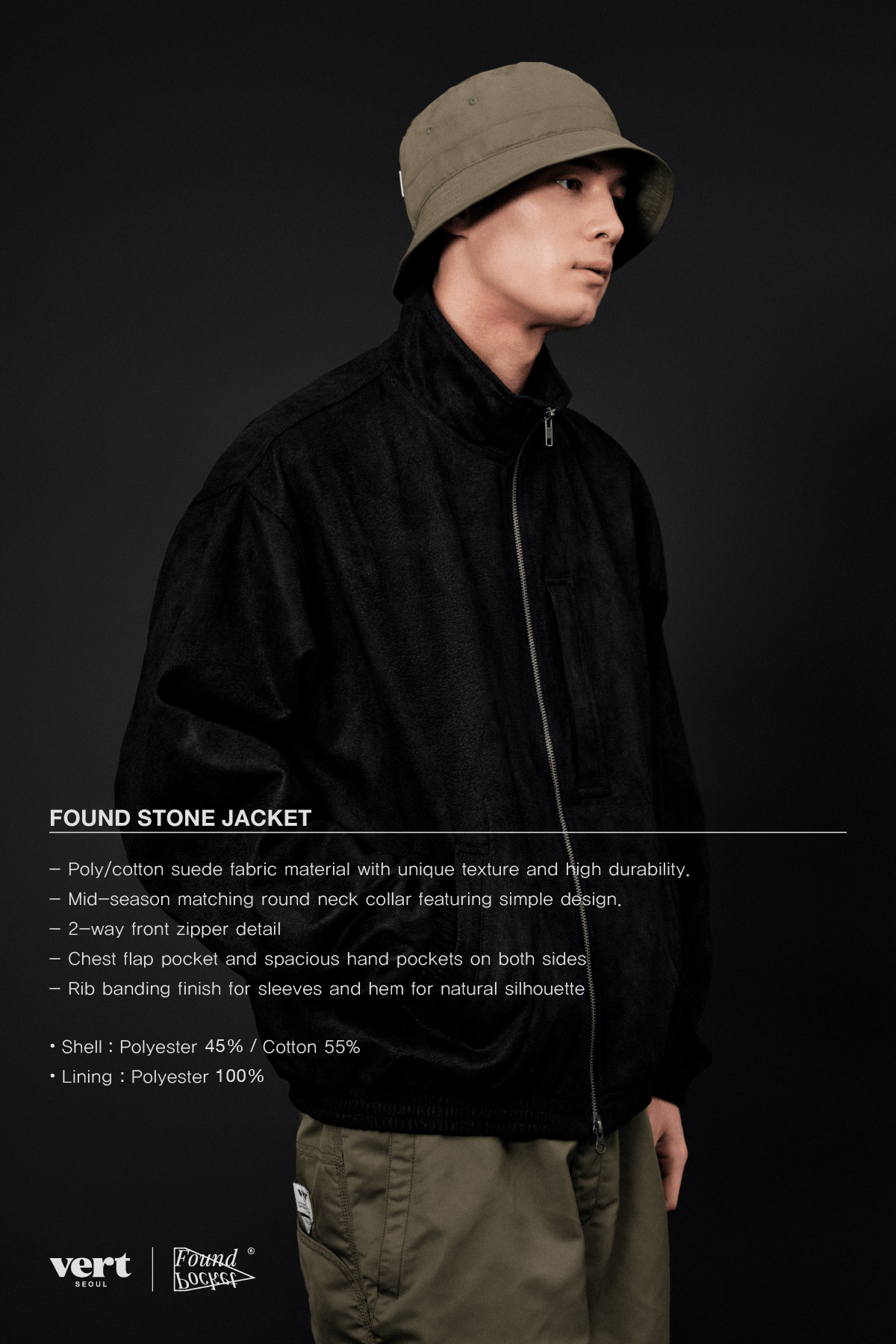 [INVITED] FOUND STONE JACKET BLACK