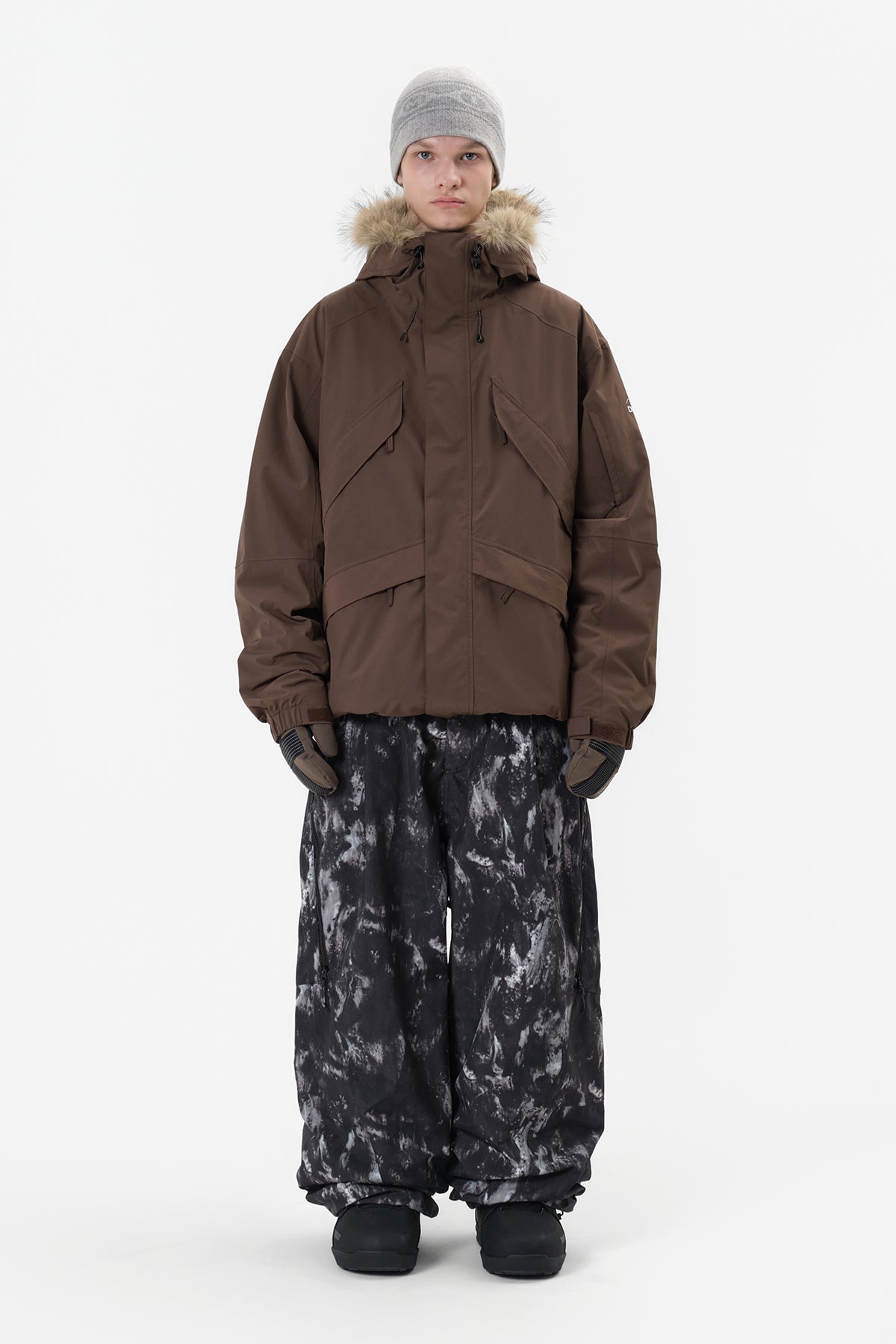 VERT GIANT CARGO PANTS (WIDE FIT LV.2) MARBLE BLACK