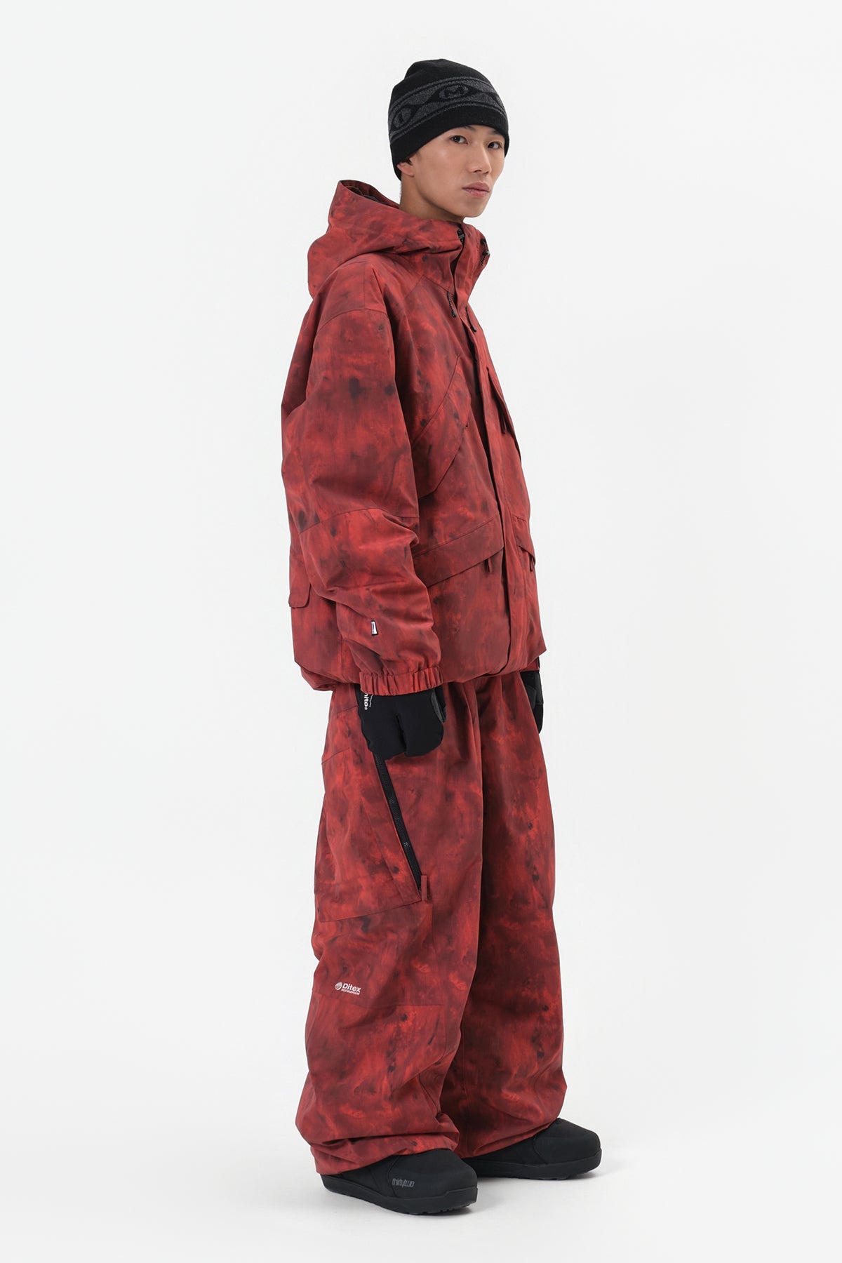 [INVITED] GIANT CARGO PANTS (WIDE FIT LV.2) MARBLE RED