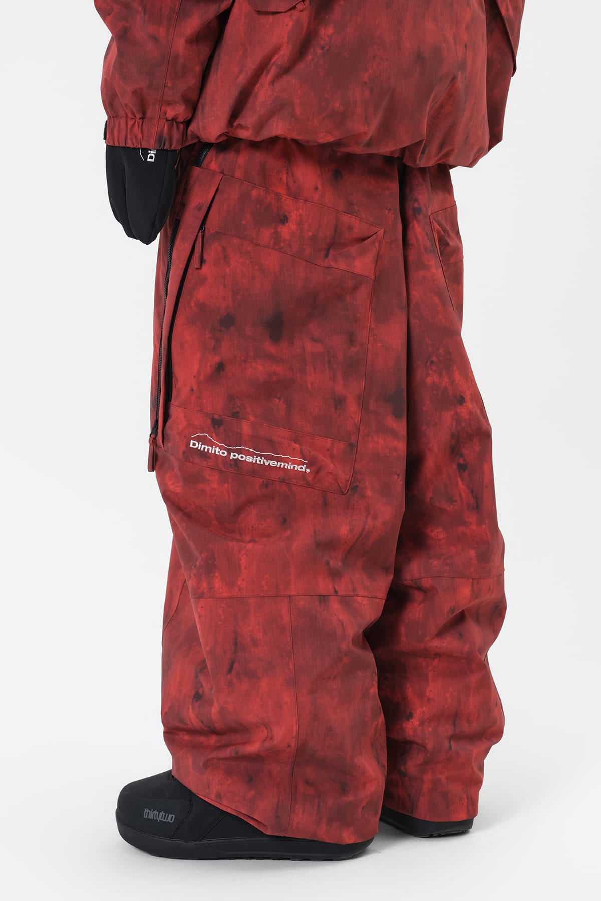 [INVITED] GIANT CARGO PANTS (WIDE FIT LV.2) MARBLE RED