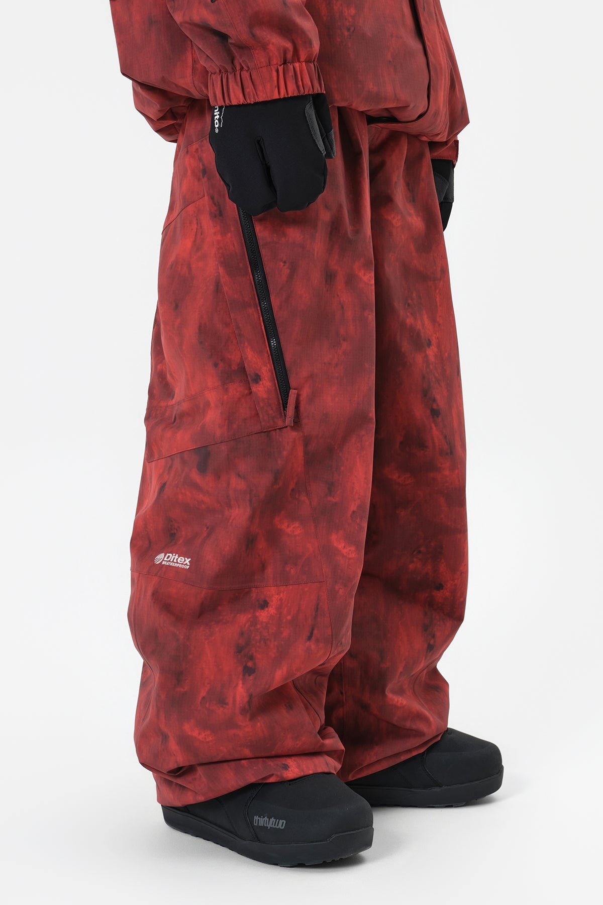 [INVITED] GIANT CARGO PANTS (WIDE FIT LV.2) MARBLE RED