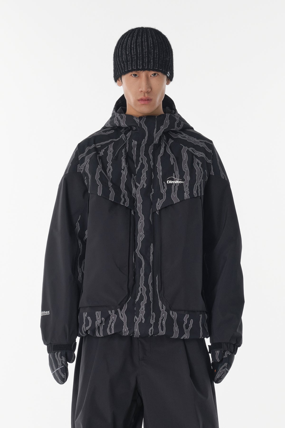 VERT HAE REFLECTIVE LINE MITTEN HAE MT BLACK