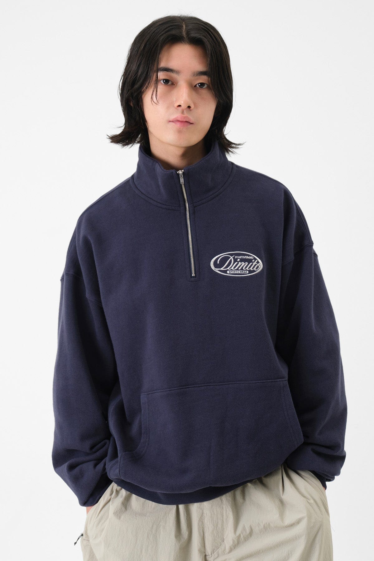 HALF ZIP SWEATSHIRT NAVY – DIMITO INTERNATIONAL