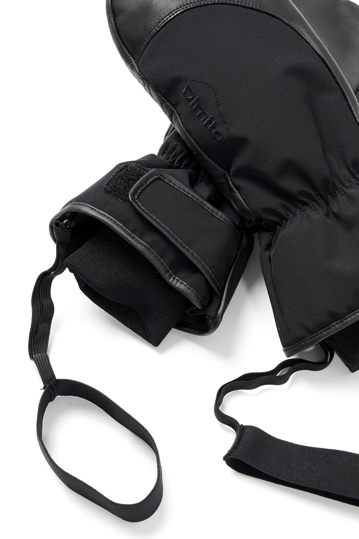 [INVITED] LEATHER 3-WAY OPEN MITTEN BLACK