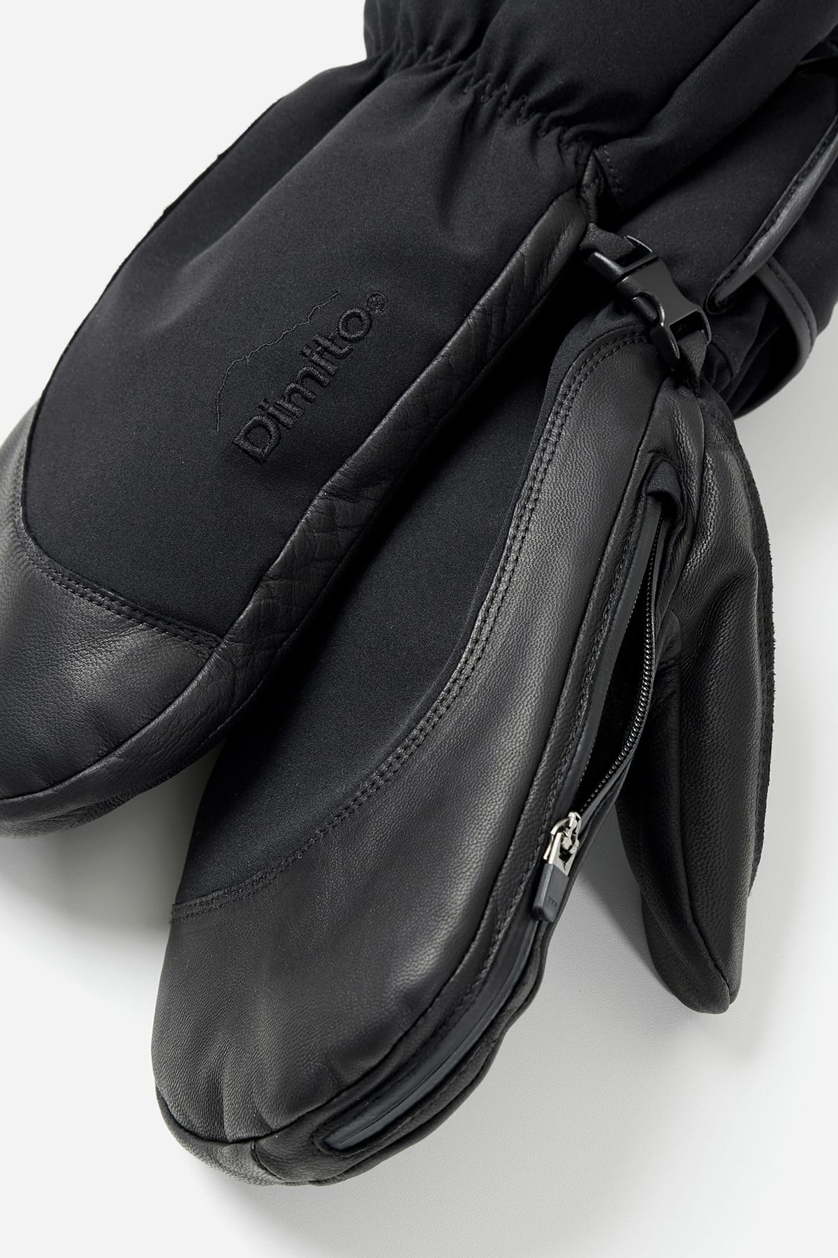 [INVITED] LEATHER 3-WAY OPEN MITTEN BLACK