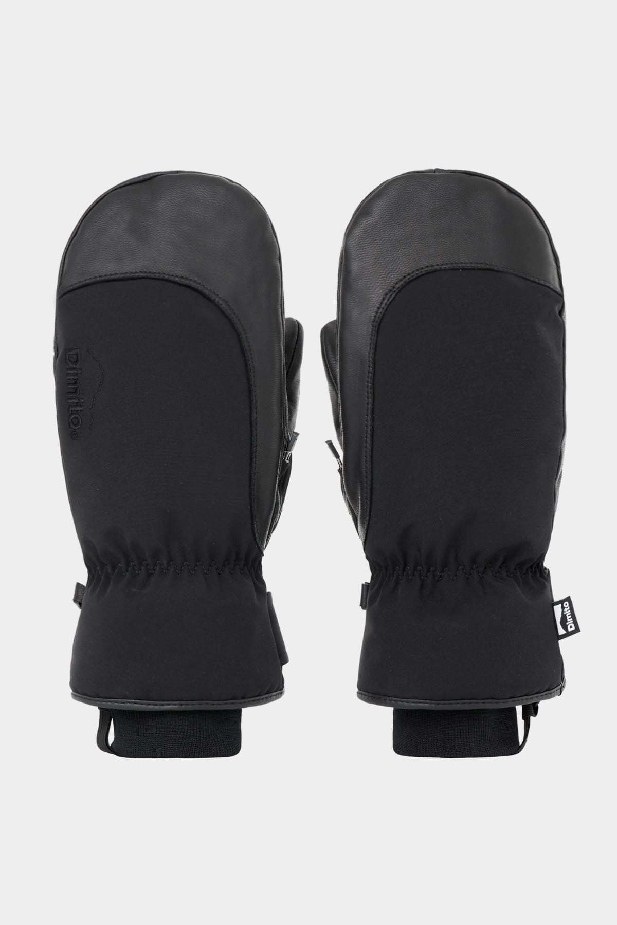 [PROMO] LEATHER 3-WAY OPEN MITTEN BLACK