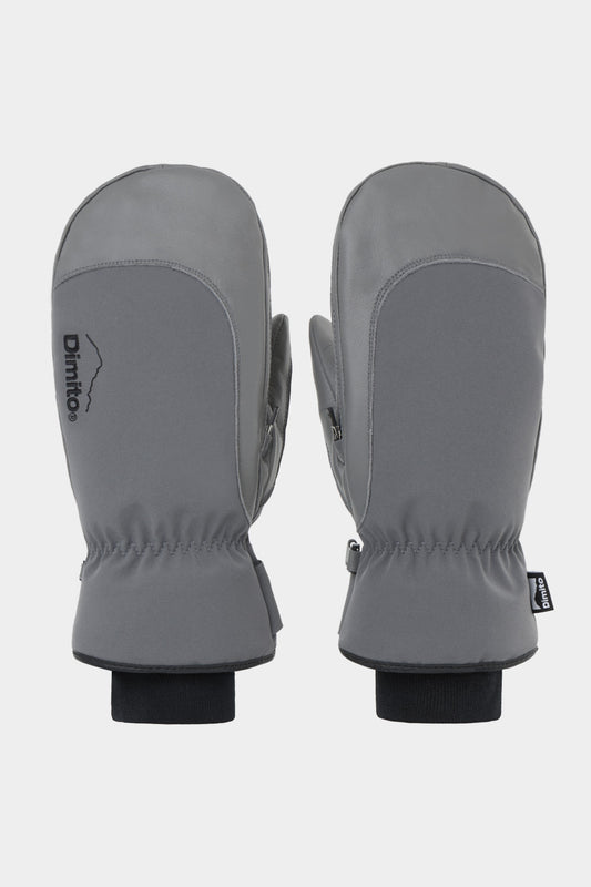 VERT LEATHER 3-WAY OPEN MITTEN COOL GREY