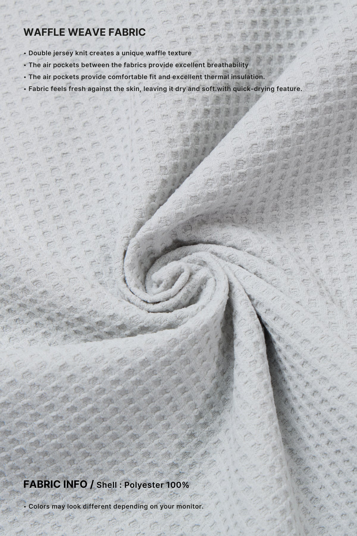 VERT LIGHT WEIGHT WAFFLE LSV TEE MIST GREY