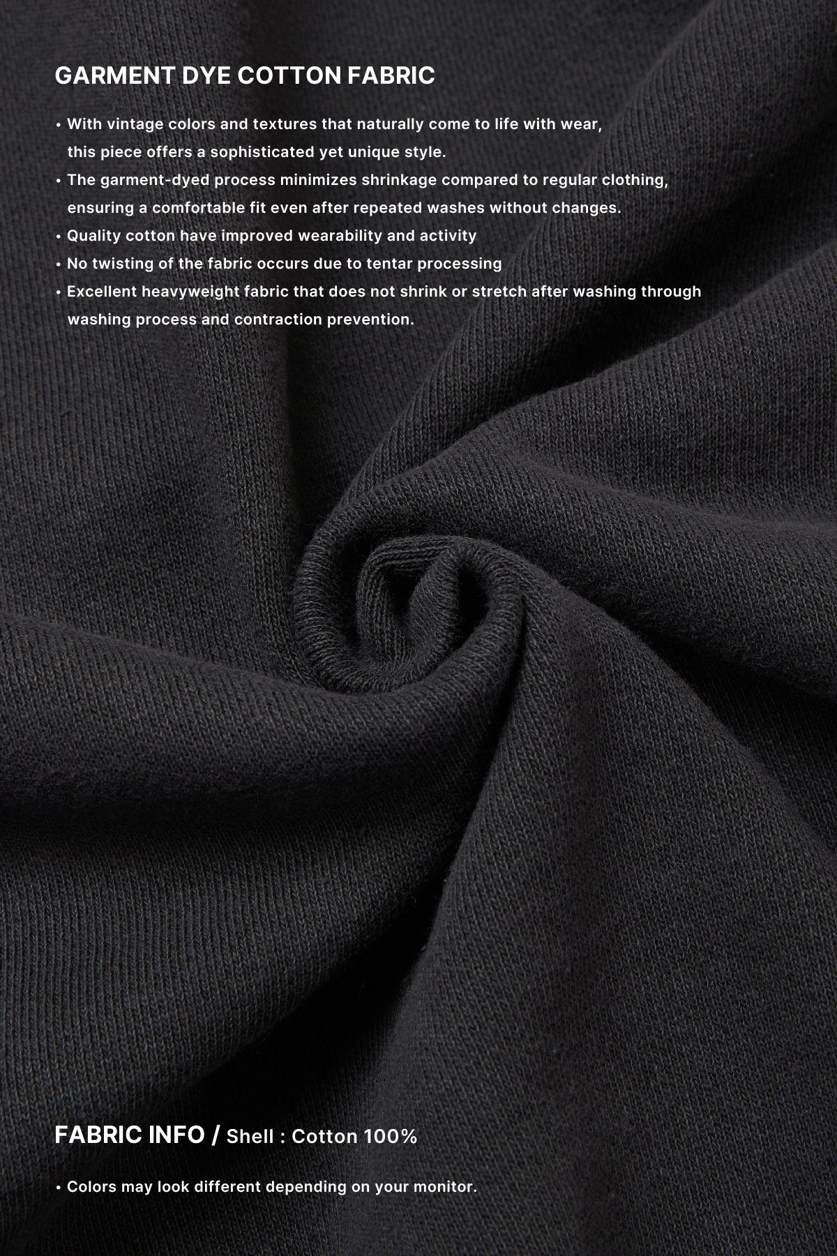 VERT LINE STITCHED GD HOODIE CHARCOAL