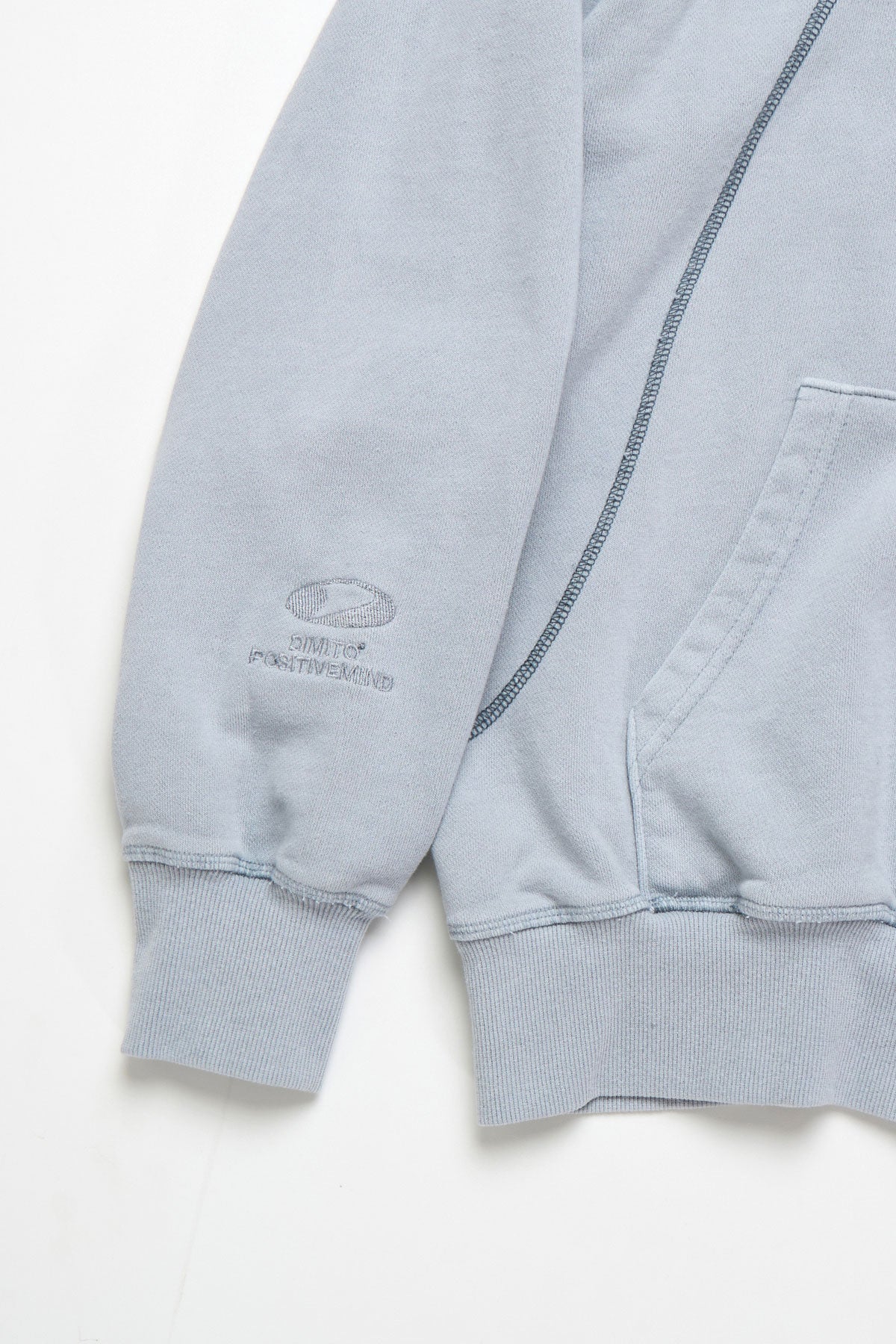 VERT LINE STITCHED GD HOODIE ICE