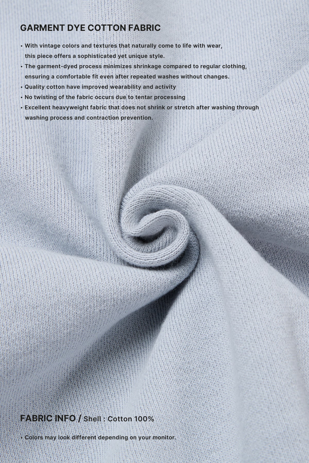 VERT LINE STITCHED GD HOODIE ICE