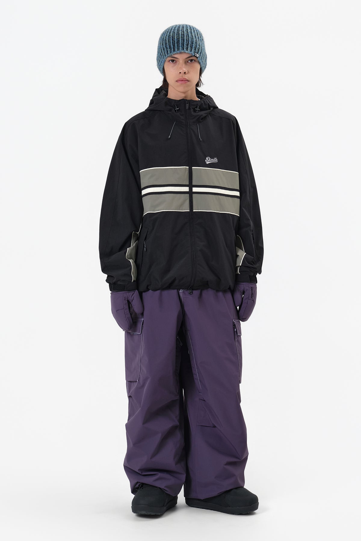 VERT LINE WIND JACKET BLACK