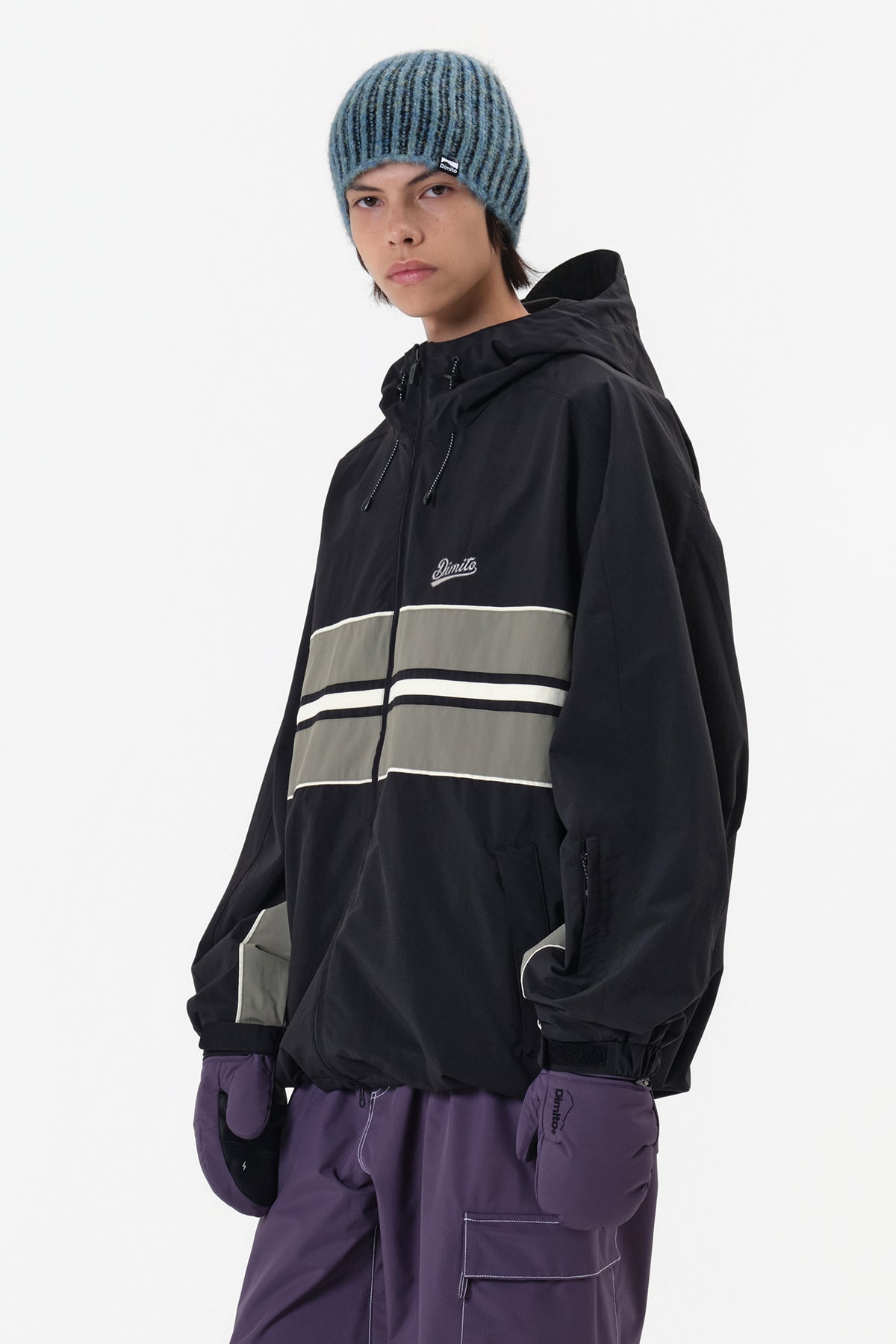VERT LINE WIND JACKET BLACK