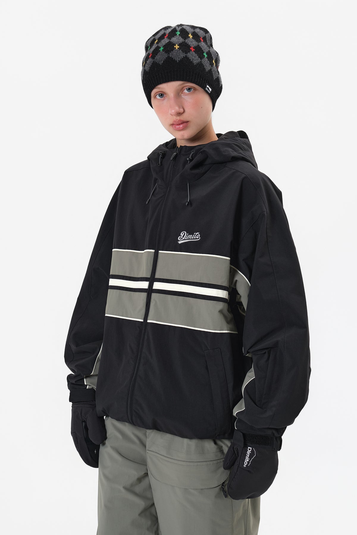 VERT LINE WIND JACKET BLACK