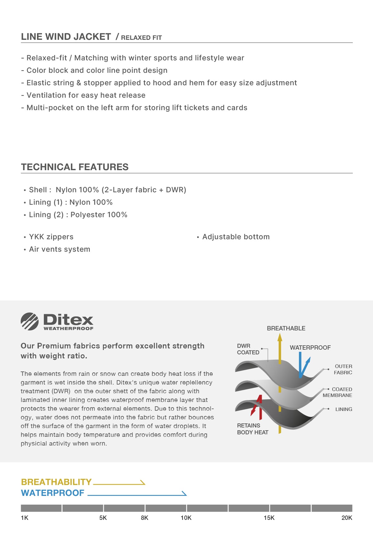 VERT LINE WIND JACKET BLACK