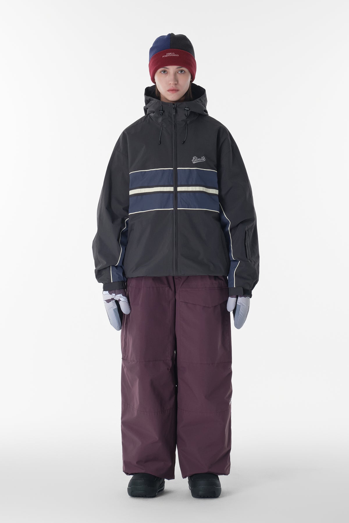 VERT LINE WIND JACKET DEEP GREY