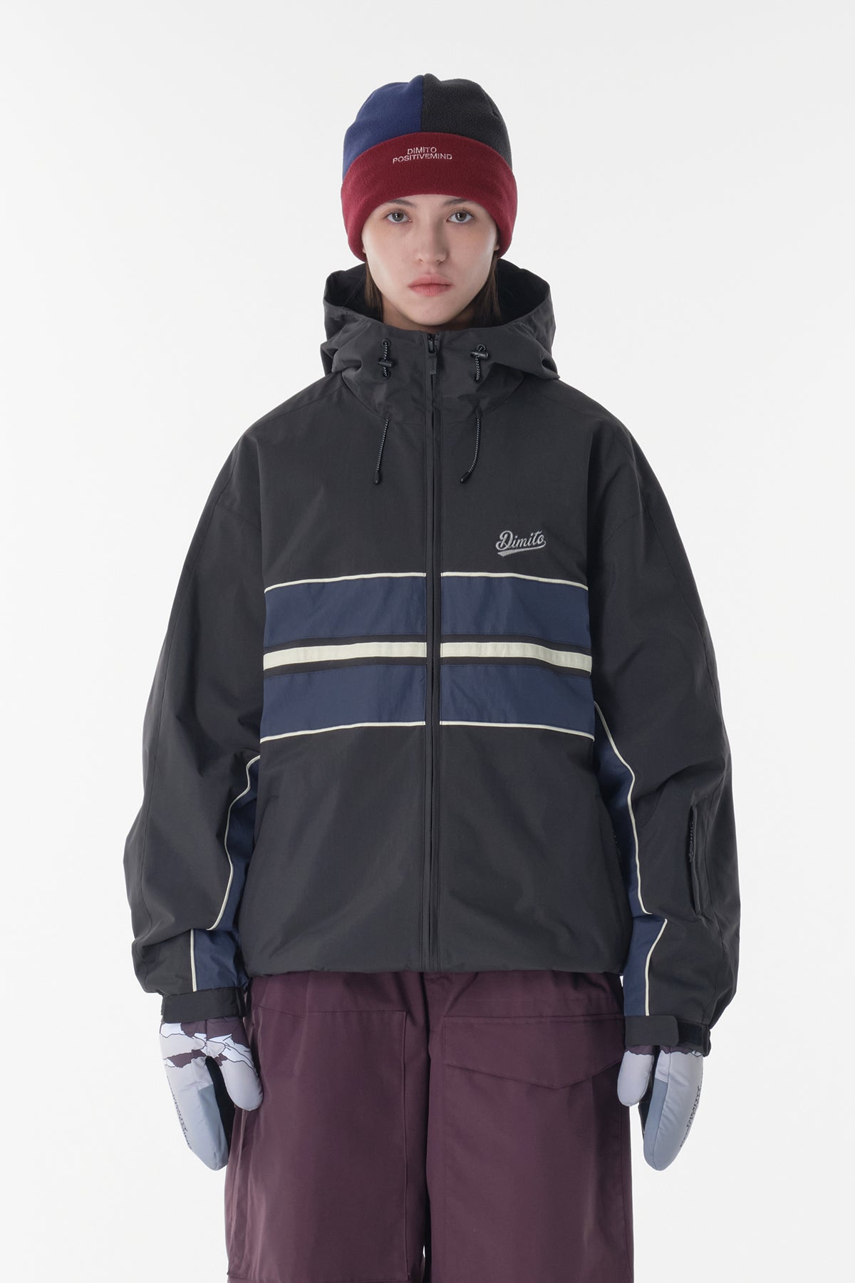 VERT LINE WIND JACKET DEEP GREY