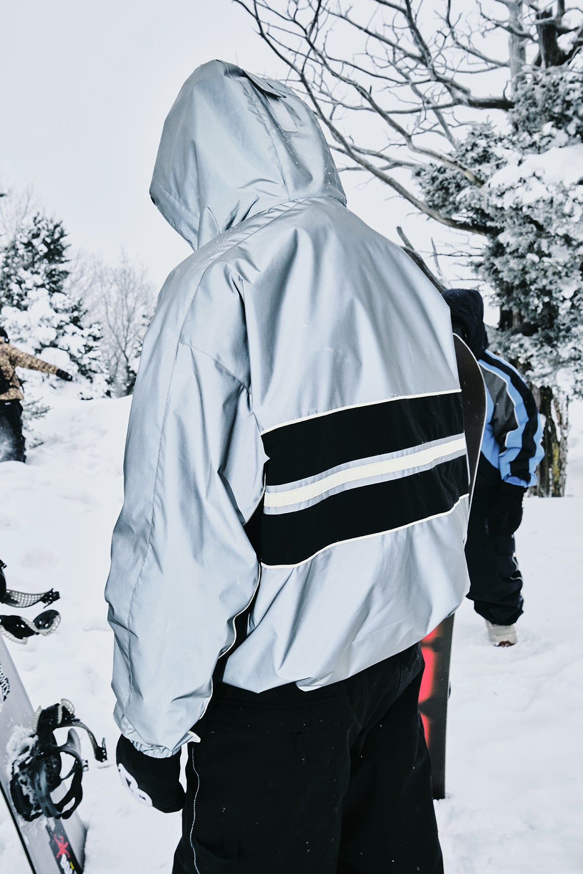 VERT LINE WIND JACKET REFLECTIVE SILVER