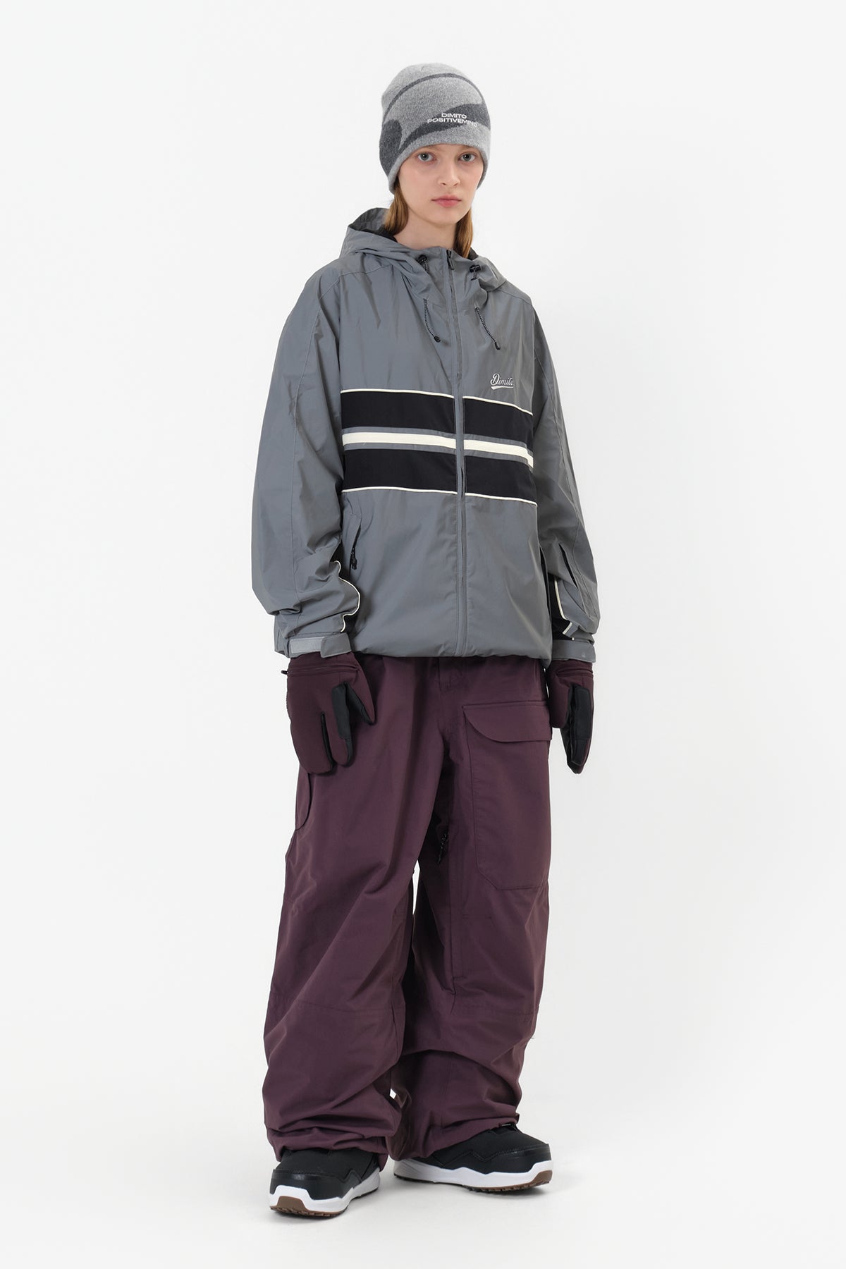 VERT LINE WIND JACKET REFLECTIVE SILVER