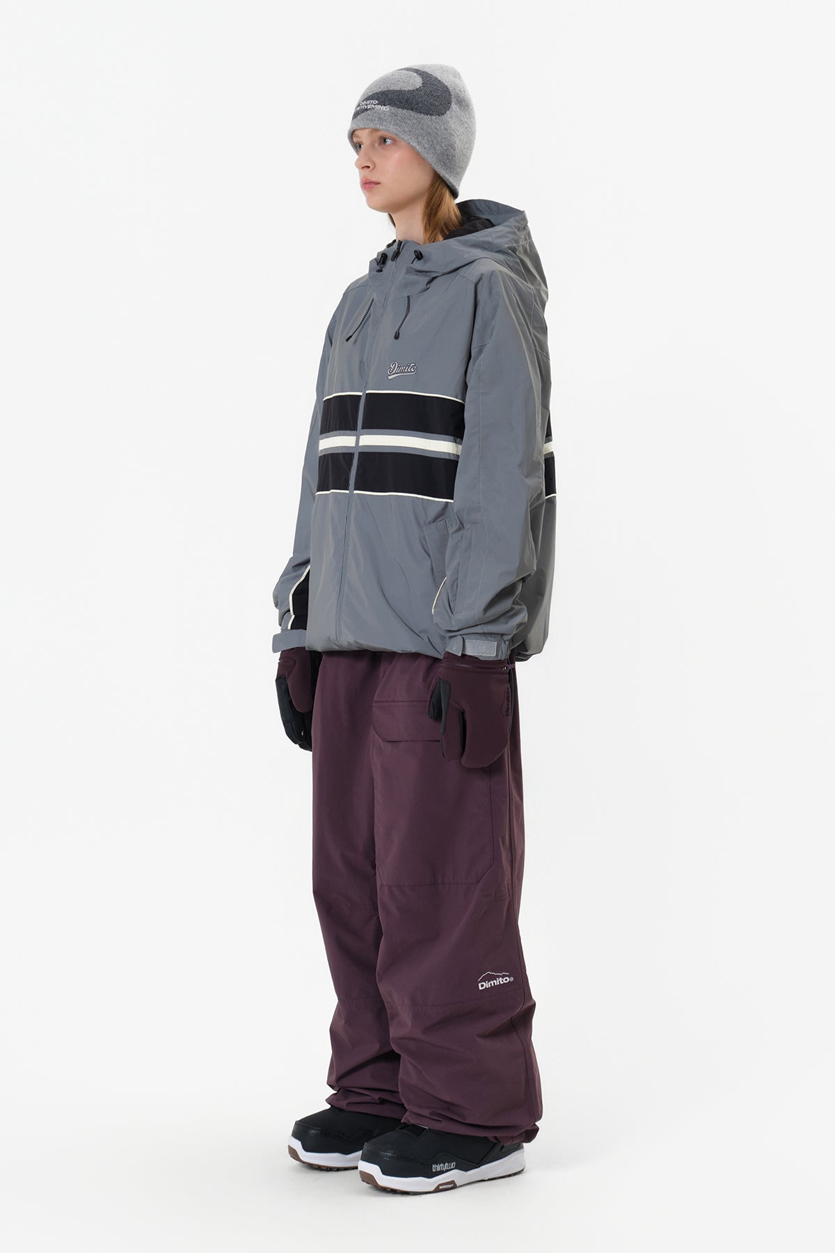 VERT LINE WIND JACKET REFLECTIVE SILVER