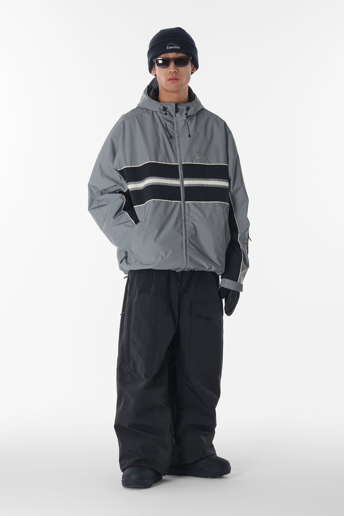 VERT LINE WIND JACKET REFLECTIVE SILVER