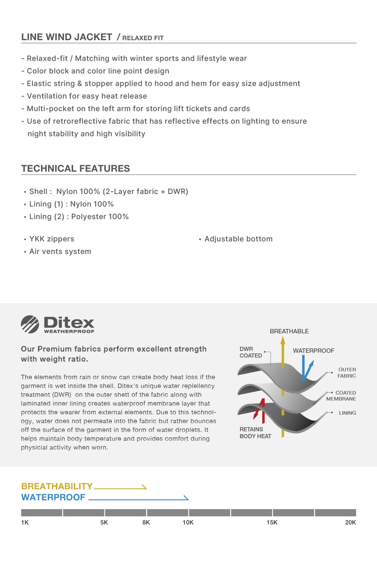 VERT LINE WIND JACKET REFLECTIVE SILVER