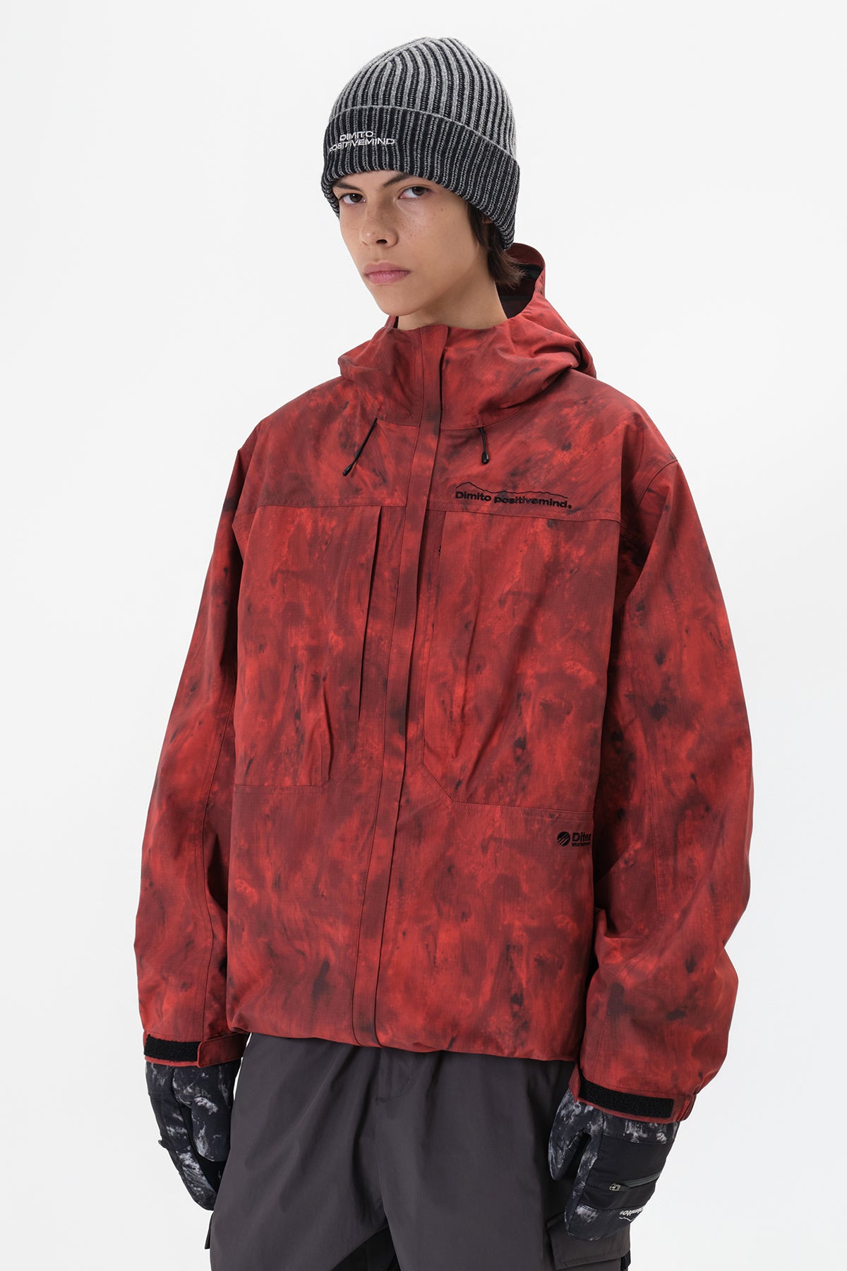 VERT MT 3L JACKET MARBLE RED