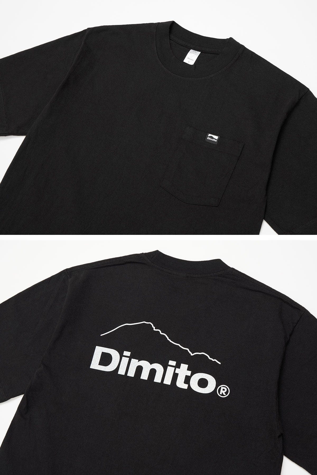 VERT MT LOGO POCKET SSV GD 6.5OZ TEE BLACK