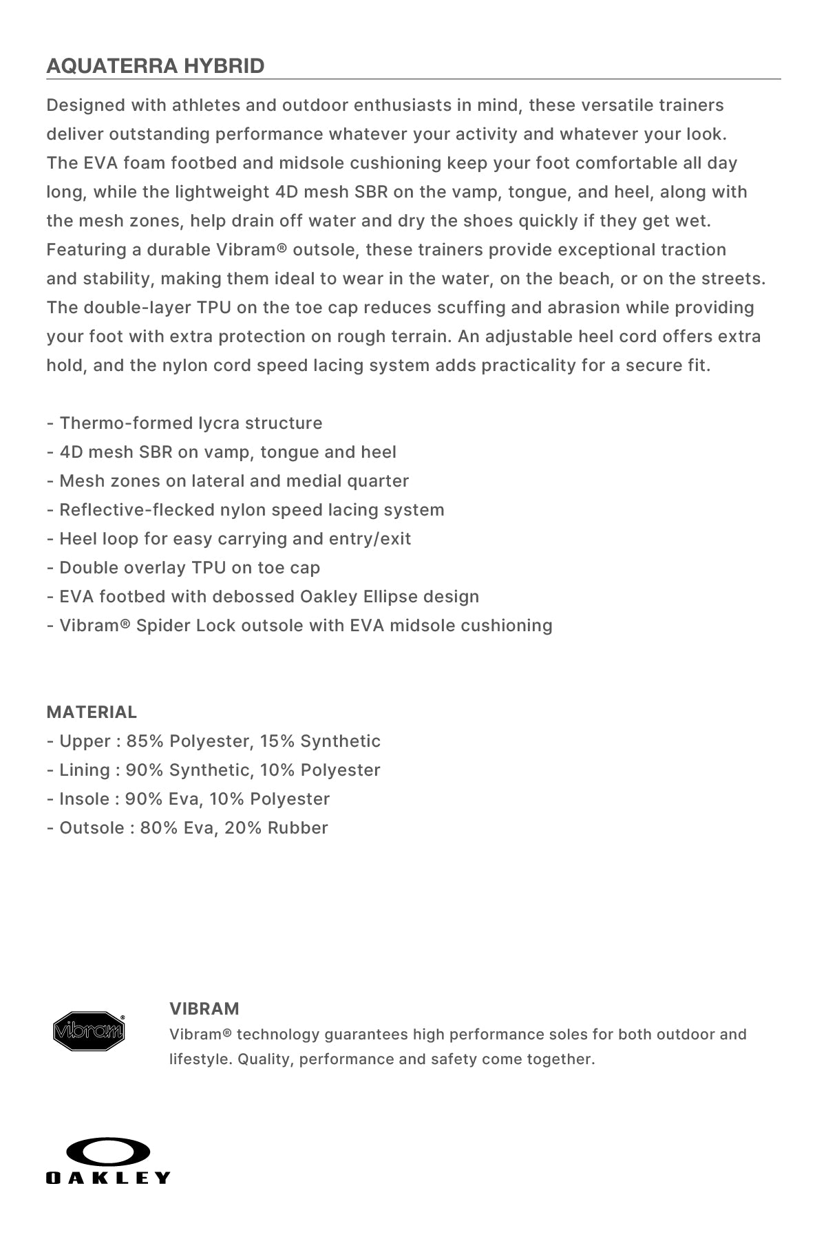 VERT [OAKLEY] AQUATERRA HYBRID BLACKOUT