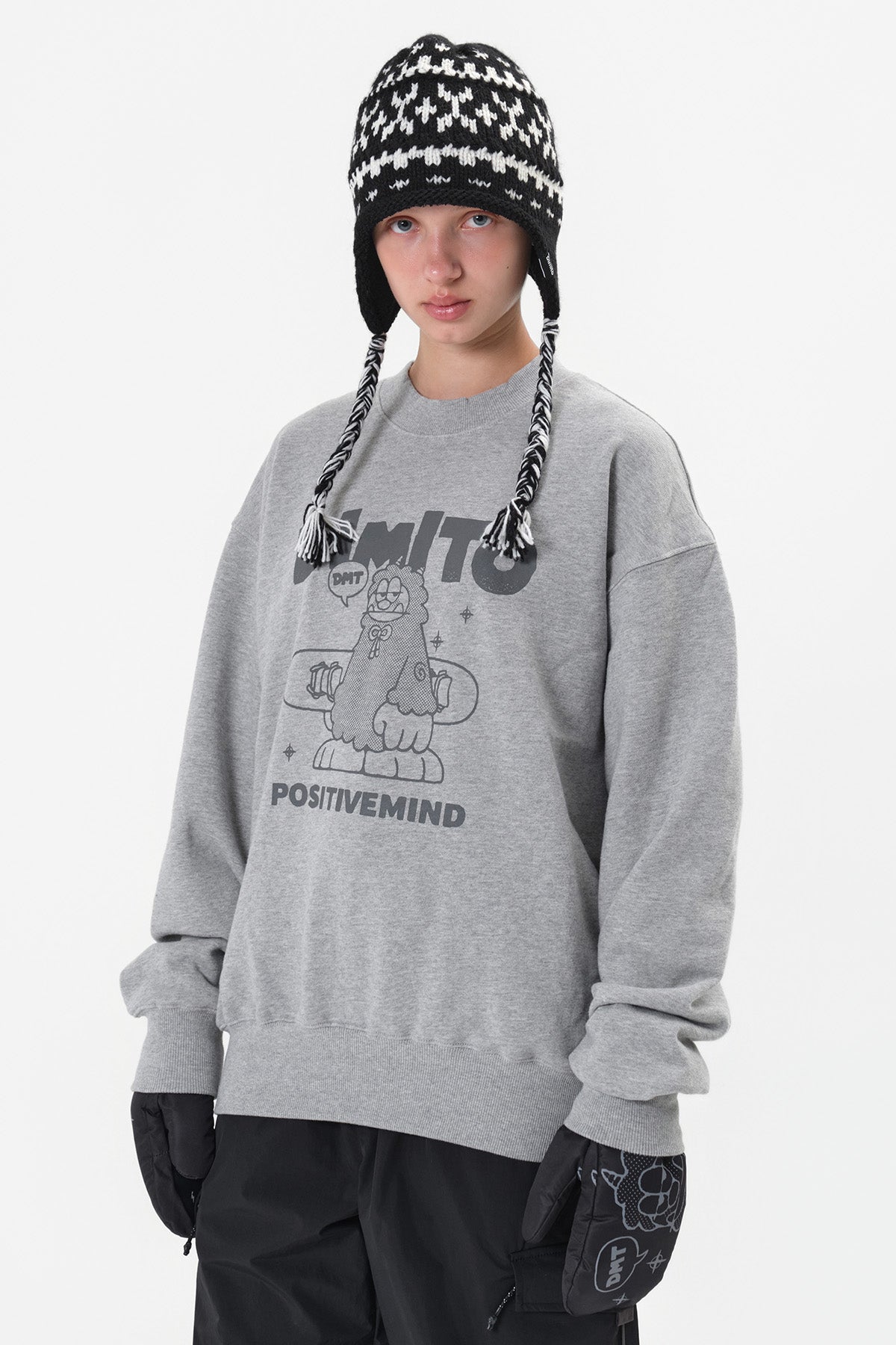 VERT ONE-SIZE 25 CROCHET EAR FLAP BEANIE BLACK