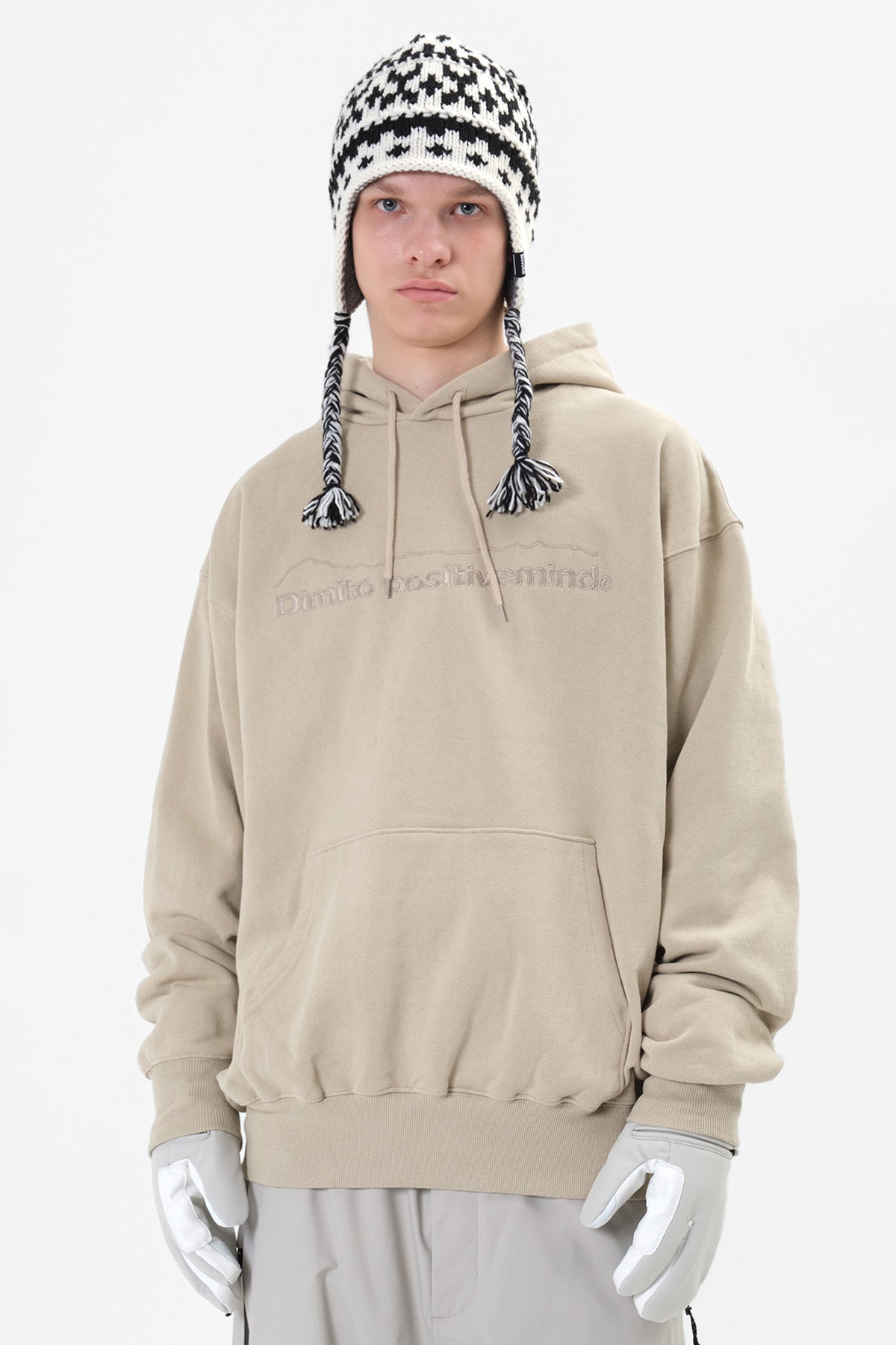 VERT ONE-SIZE 25 CROCHET EAR FLAP BEANIE WHITE