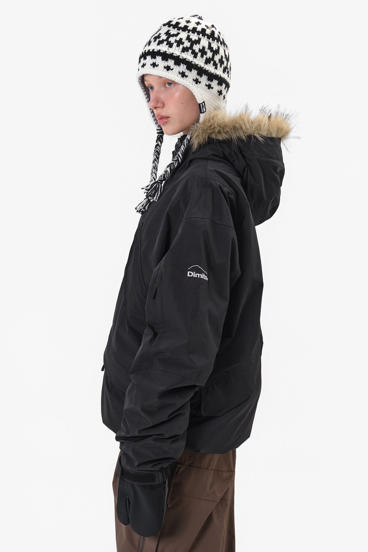 VERT ONE-SIZE 25 CROCHET EAR FLAP BEANIE WHITE